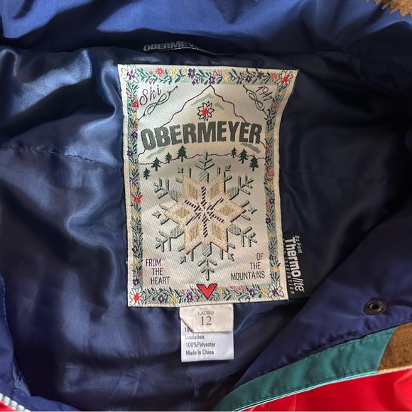 Obermeyer vintage red ski suit women's 12 snowsuit winter jacket pants - Picture 5 of 12